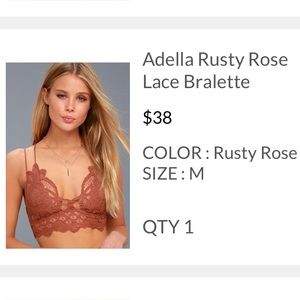 Free People lace bralette sz M